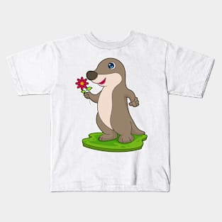 Otter with Flower Kids T-Shirt